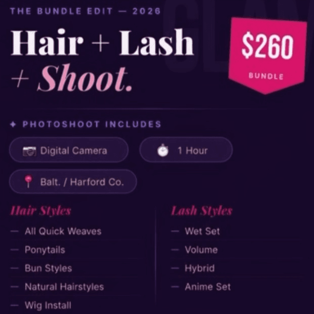 Hair & Lash Bundle at iLASH.empire in 21015